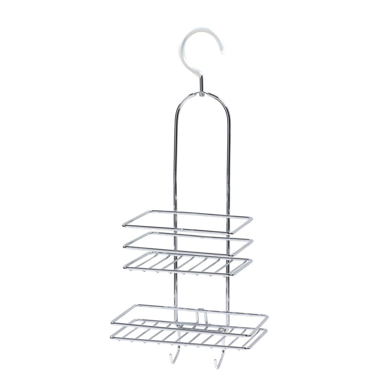 Praktisch zilverkleurig doucherekje 25 x 10 x 40 cm